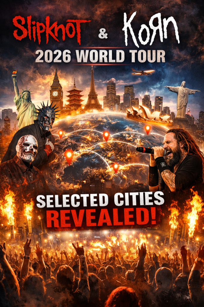 After Receiving Over 150 City Bids Across 40+ States and Beyond, Slipknot and Korn Organizers Finally Reveal the Selected Cities for the 2026 World Tour, Marking a New Era of Unmatched Fan Excitement and Global Expansion